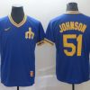 Men's Seattle Mariners Randy Johnson #51 Blue Baseball Jersey