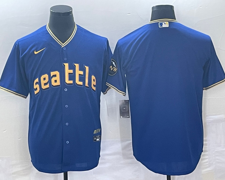 Men's Seattle Mariners Royal 2023 City Connect Blank Jersey