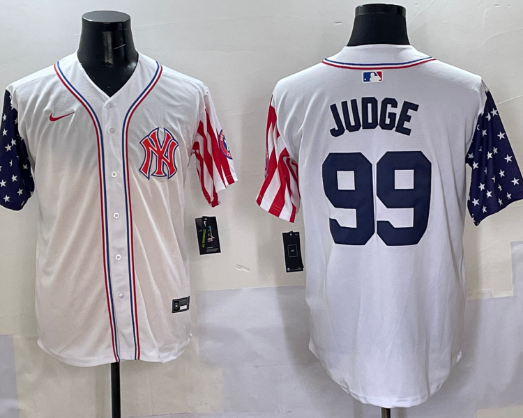 Men's New York Yankees Aaron Judge #99 White Team Jersey
