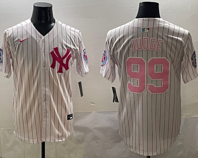 Men's New York Yankees Aaron Judge #99 White Team Jersey