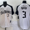 Men's New York Yankees Babe Ruth #3 White Alternate Jersey