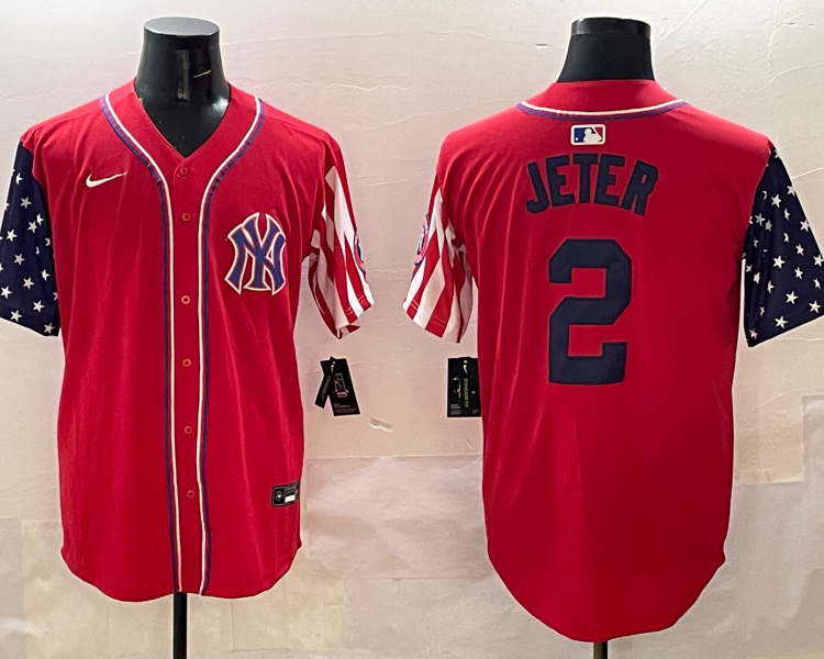 Men's New York Yankees Derek Jeter #2 Red Limited Jersey