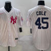 Men's New York Yankees Gerrit Cole #45 White Team Jersey