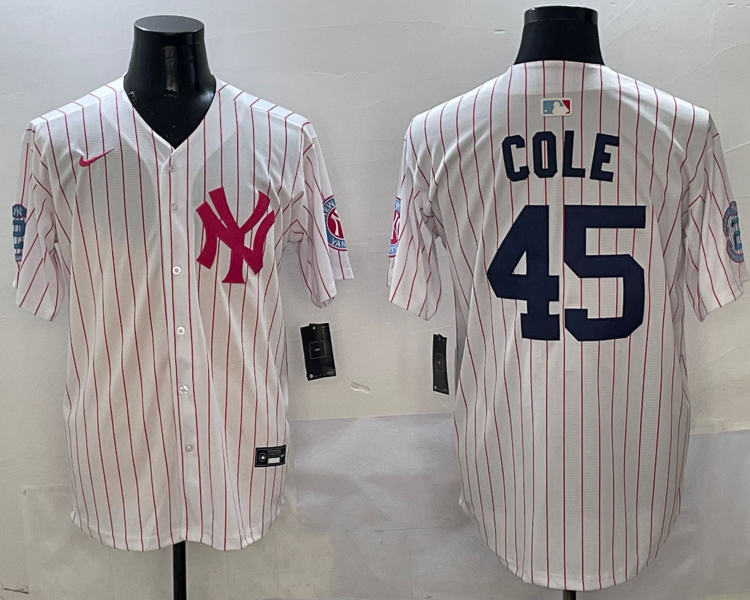 Men's New York Yankees Gerrit Cole #45 White Team Jersey