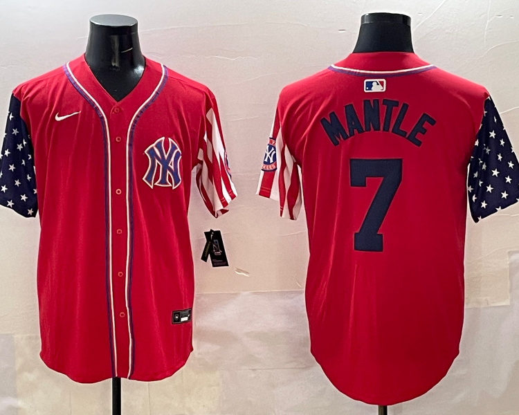 Men's New York Yankees Mickey Mantle #7 Red Limited Jersey
