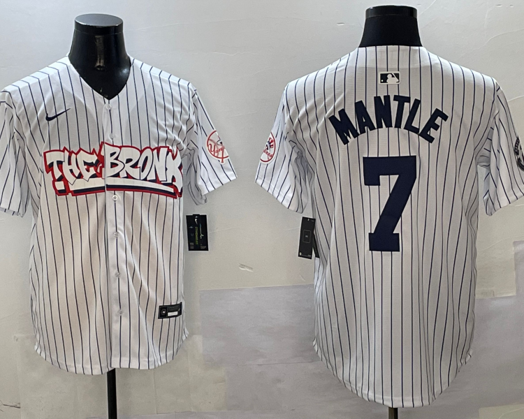 Men's New York Yankees Mickey Mantle White Limited Jersey