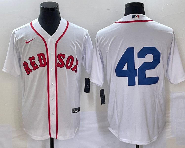 Men's Boston Red Sox #42 White 2023 Jackie Robinson Day Authentic Jersey