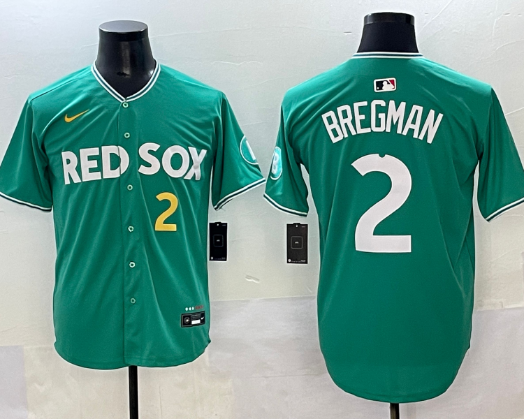 Men's Boston Red Sox Alex Bregman #2 Green 2025 City Connect Jersey