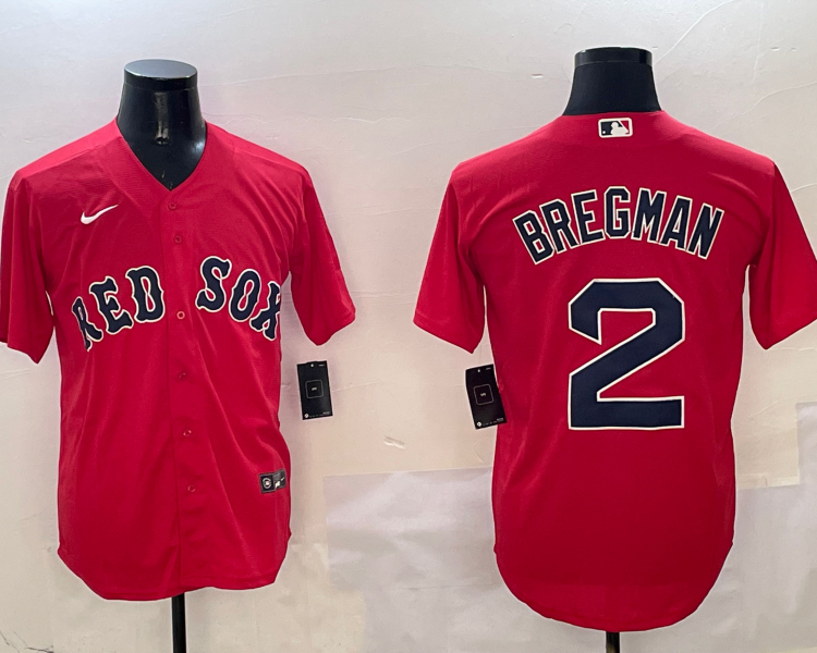 Men's Boston Red Sox Alex Bregman #2 Red Jersey