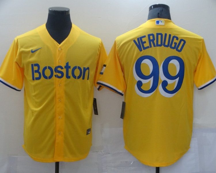 Men's Boston Red Sox Alex Verdugo #99 Yellow Baseball Jersey