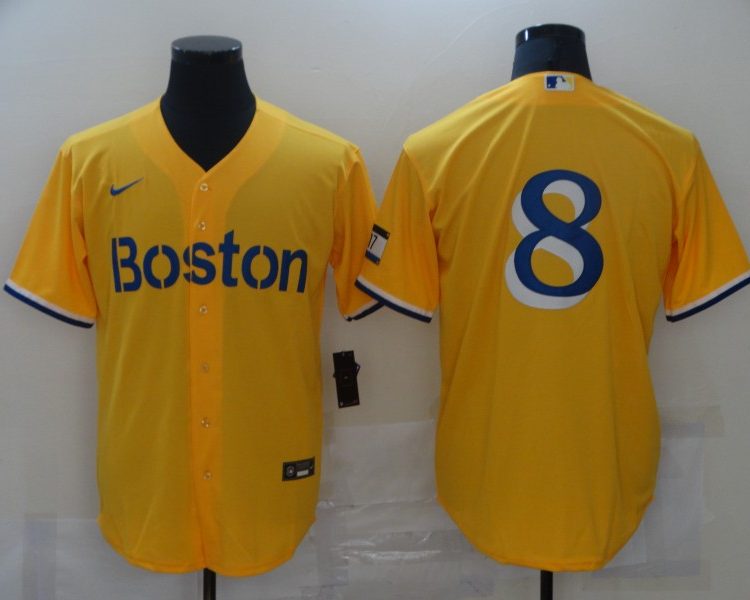 Men's Boston Red Sox Carl Yastrzemski #8 Gold City Connect Jersey