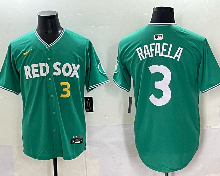 Men's Boston Red Sox Ceddanne Rafaela #3 Green 2025 City Connect Jersey