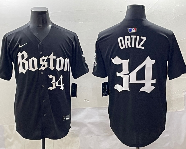 Men's Boston Red Sox David Ortiz #34 Black Limited Jersey