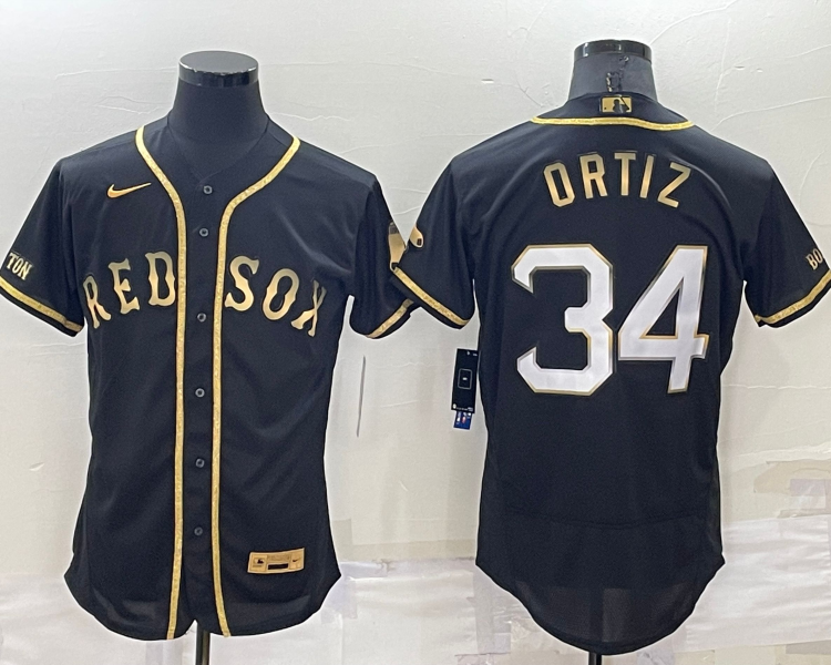 Men's Boston Red Sox David Ortiz #34 Black Stitched Jersey