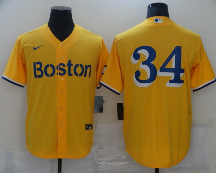 Men's Boston Red Sox David Ortiz #34 Gold City Connect Jersey