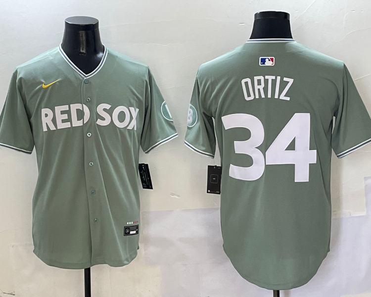 Men's Boston Red Sox David Ortiz #34 Gray 2025 City Connect Limited Retired Jersey