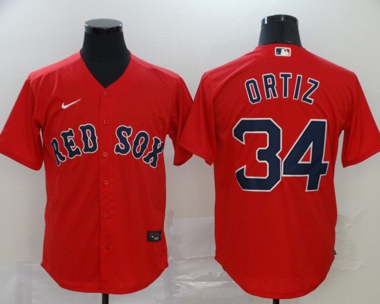 Men's Boston Red Sox David Ortiz #34 Red Baseball Jersey