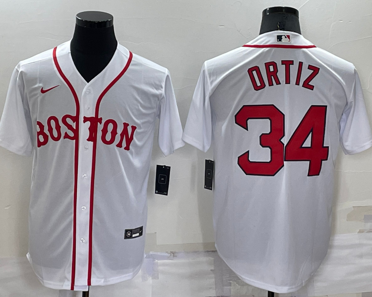 Men's Boston Red Sox David Ortiz #34 White Jersey