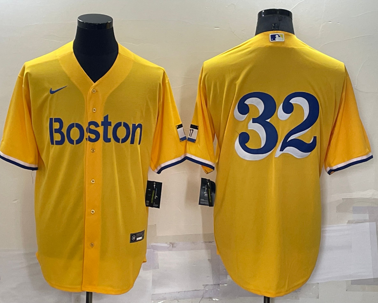 Men's Boston Red Sox Derek Lowe #32 Gold City Connect Jersey