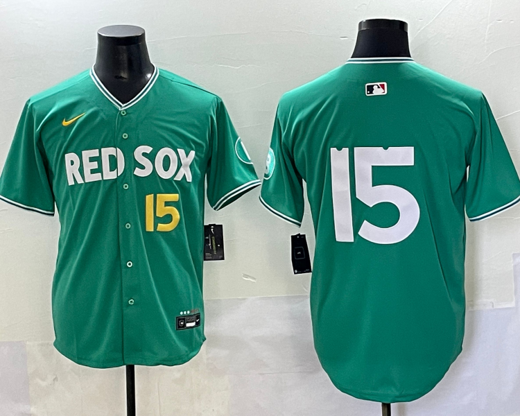 Men's Boston Red Sox Dustin Pedroia #15 Green 2025 City Connect Limited Jersey