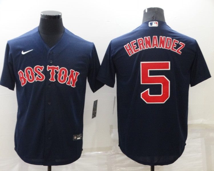 Men's Boston Red Sox Enrique Hernandez #5 Navy Baseball Jersey