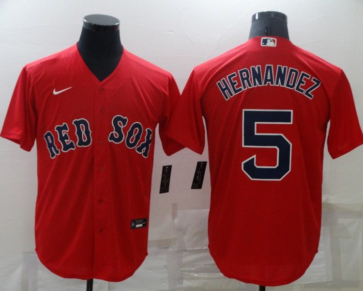 Men's Boston Red Sox Enrique Hernandez #5 Red Baseball Jersey