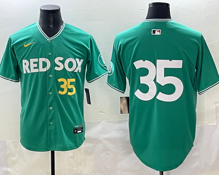Men's Boston Red Sox Garrett Crochet #35 Green 2025 City Connect Limited Jersey