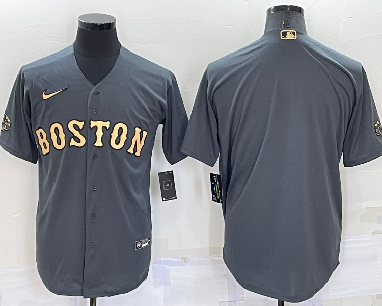 Men's Boston Red Sox Gray Blank Jersey