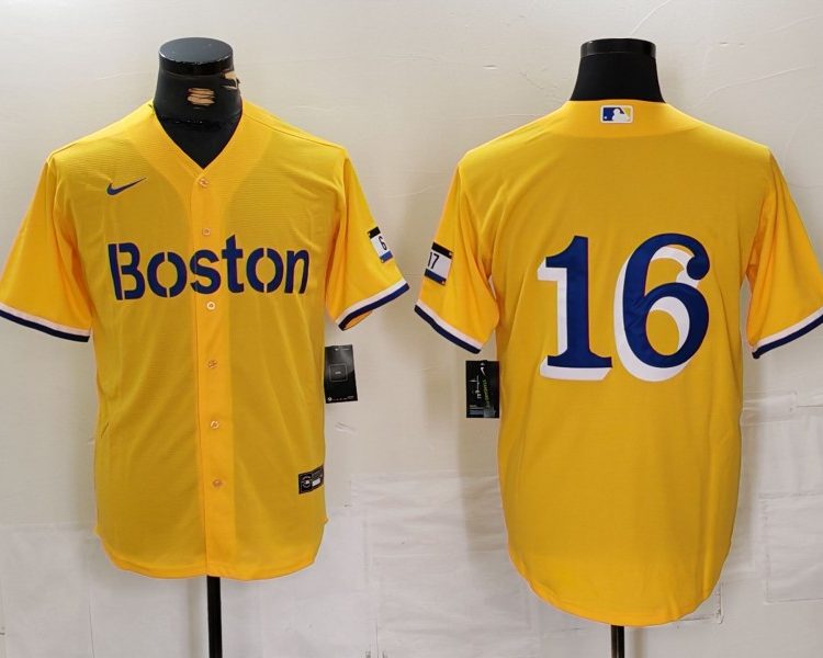 Men's Boston Red Sox Jarren Duran #16 Gold City Connect Jersey