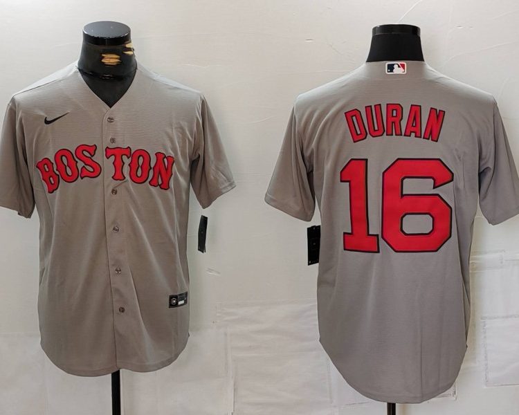 Men's Boston Red Sox Jarren Duran #16 Gray Away Limited Jersey