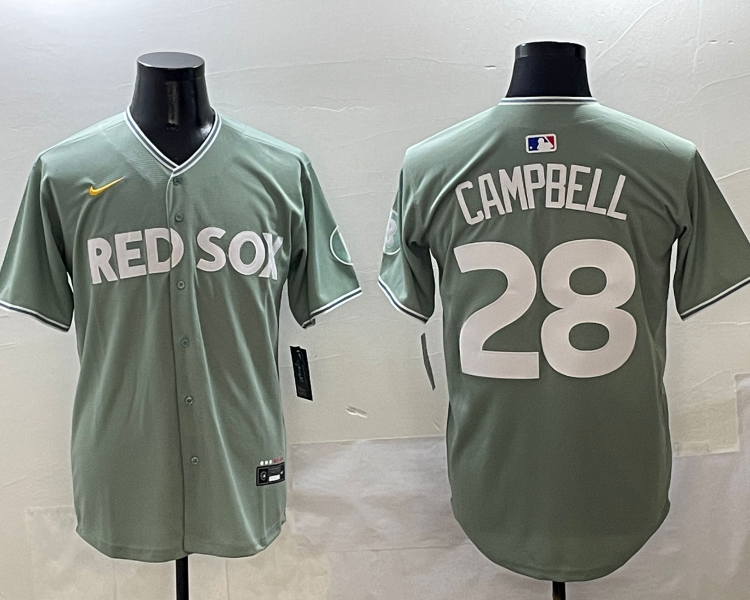 Men's Boston Red Sox Kristian Campbell #28 Gray 2025 City Connect Limited Jersey