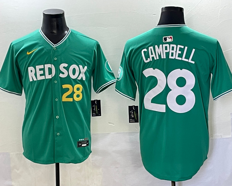 Men's Boston Red Sox Kristian Campbell #28 Green 2025 City Connect Jersey