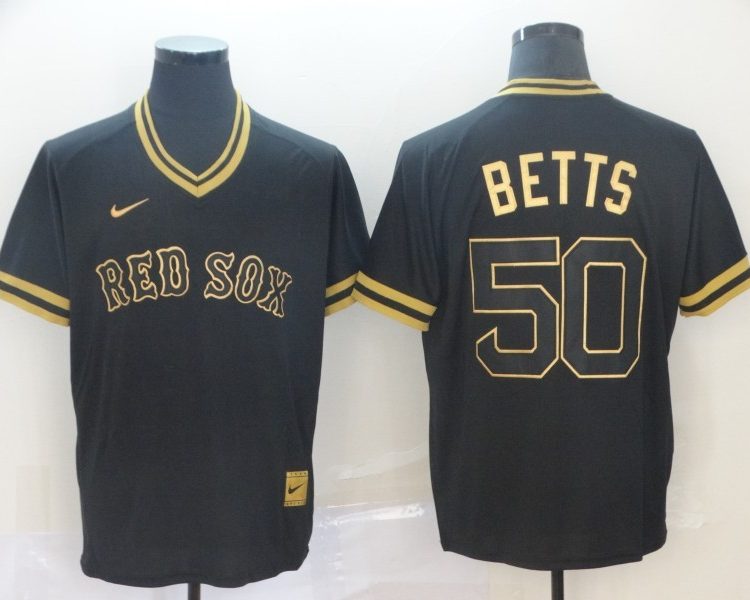 Men's Boston Red Sox Mookie Betts #50 Black Baseball Jersey