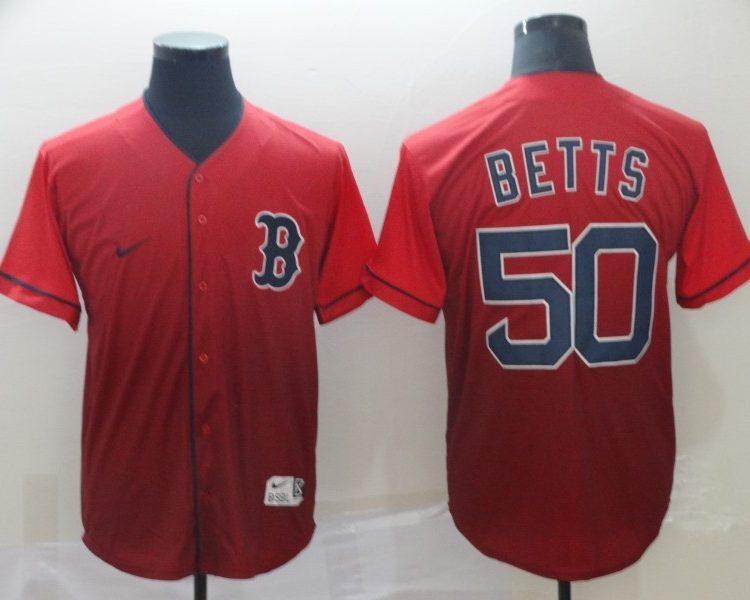 Men's Boston Red Sox Mookie Betts #50 Red Jersey