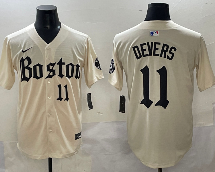 Men's Boston Red Sox Rafael Devers #11 Cream Jersey