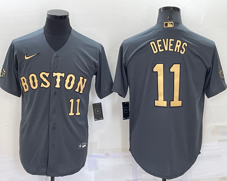 Men's Boston Red Sox Rafael Devers #11 Gray Stitched Jersey