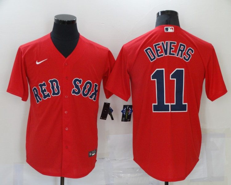 Men's Boston Red Sox Rafael Devers #11 Red Baseball Jersey
