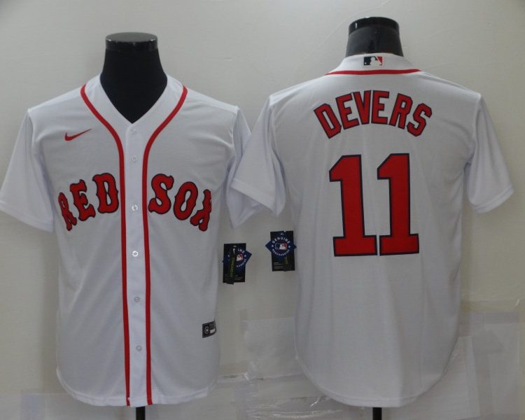 Men's Boston Red Sox Rafael Devers #11 White Baseball Jersey