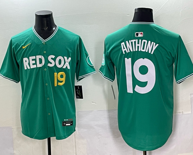 Men's Boston Red Sox Roman Anthony #19 Green 2025 City Connect Jersey