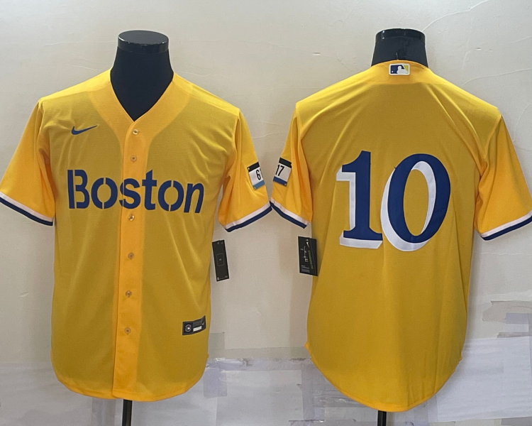 Men's Boston Red Sox Trevor Story #10 Gold City Connect Jersey