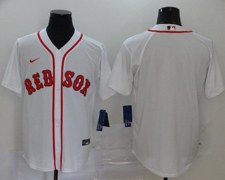 Men's Boston Red Sox White Home Team Blank Jersey