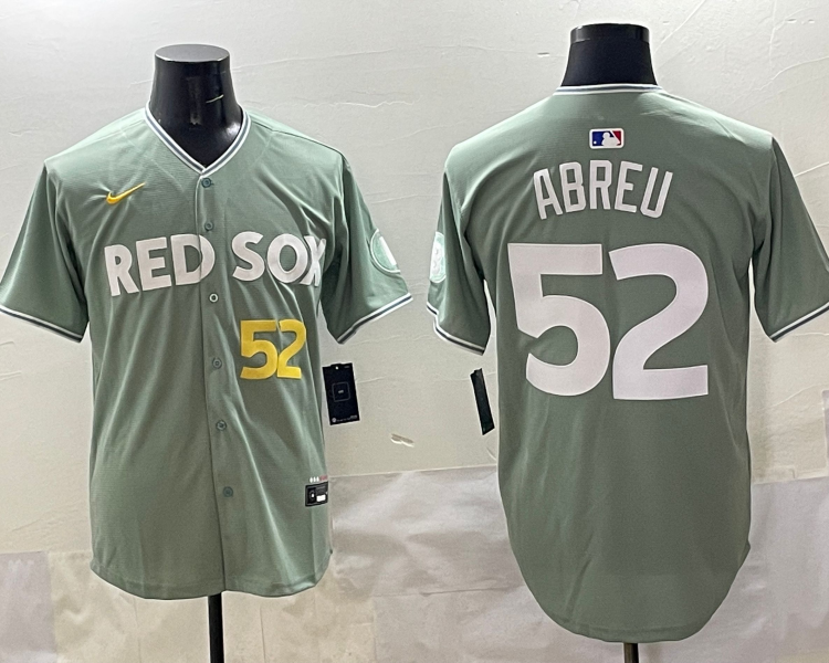 Men's Boston Red Sox Wilyer Abreu #52 Gray 2025 City Connect Limited Jersey