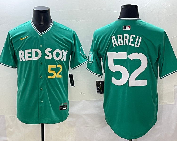 Men's Boston Red Sox Wilyer Abreu #52 Green 2025 City Connect Limited Jersey