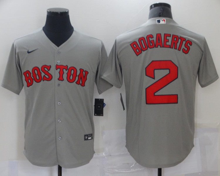 Men's Boston Red Sox Xander Bogaerts #2 Gray Baseball Jersey