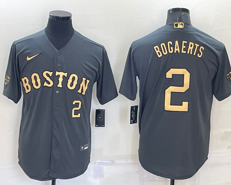 Men's Boston Red Sox Xander Bogaerts #2 Gray Stitched Jersey