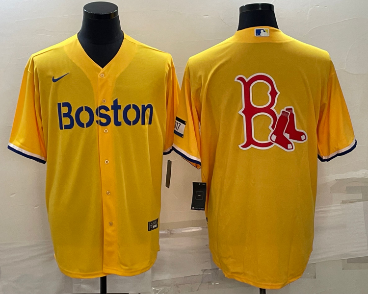 Men's Boston Red Sox Yellow Alternate Jersey
