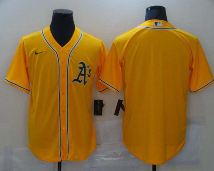 Men's Oakland Athletics Gold Alternate Blank Jersey