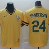 Men's Oakland Athletics Rickey Henderson #24 Yellow Jersey