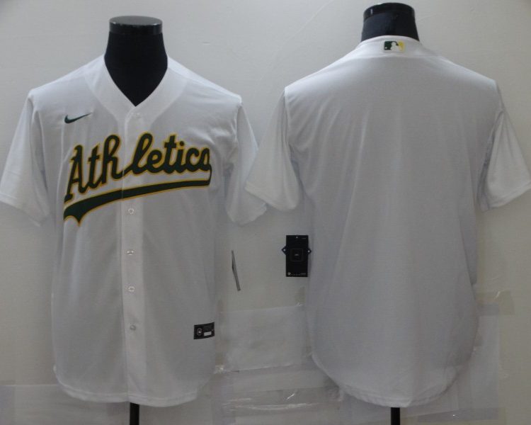 Men's Oakland Athletics White Home Blank Jersey