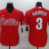 Men's Philadelphia Phillies #3 Bryce Harper Majestic Red Jersey